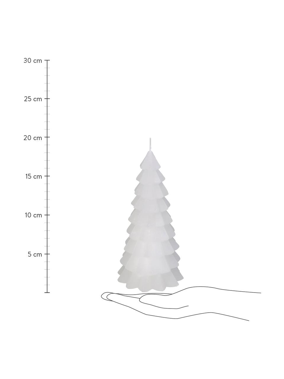 Candela decorativa bianca Tree, Cera, Bianco, Ø 10 x Alt. 20 cm