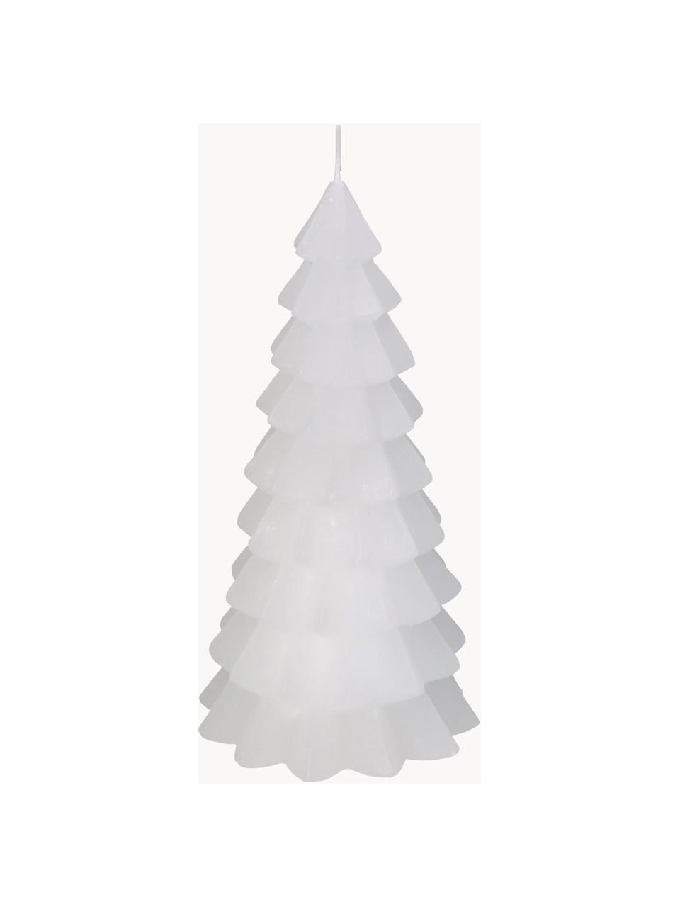 Candela decorativa bianca Tree, Cera, Bianco, Ø 10 x Alt. 20 cm