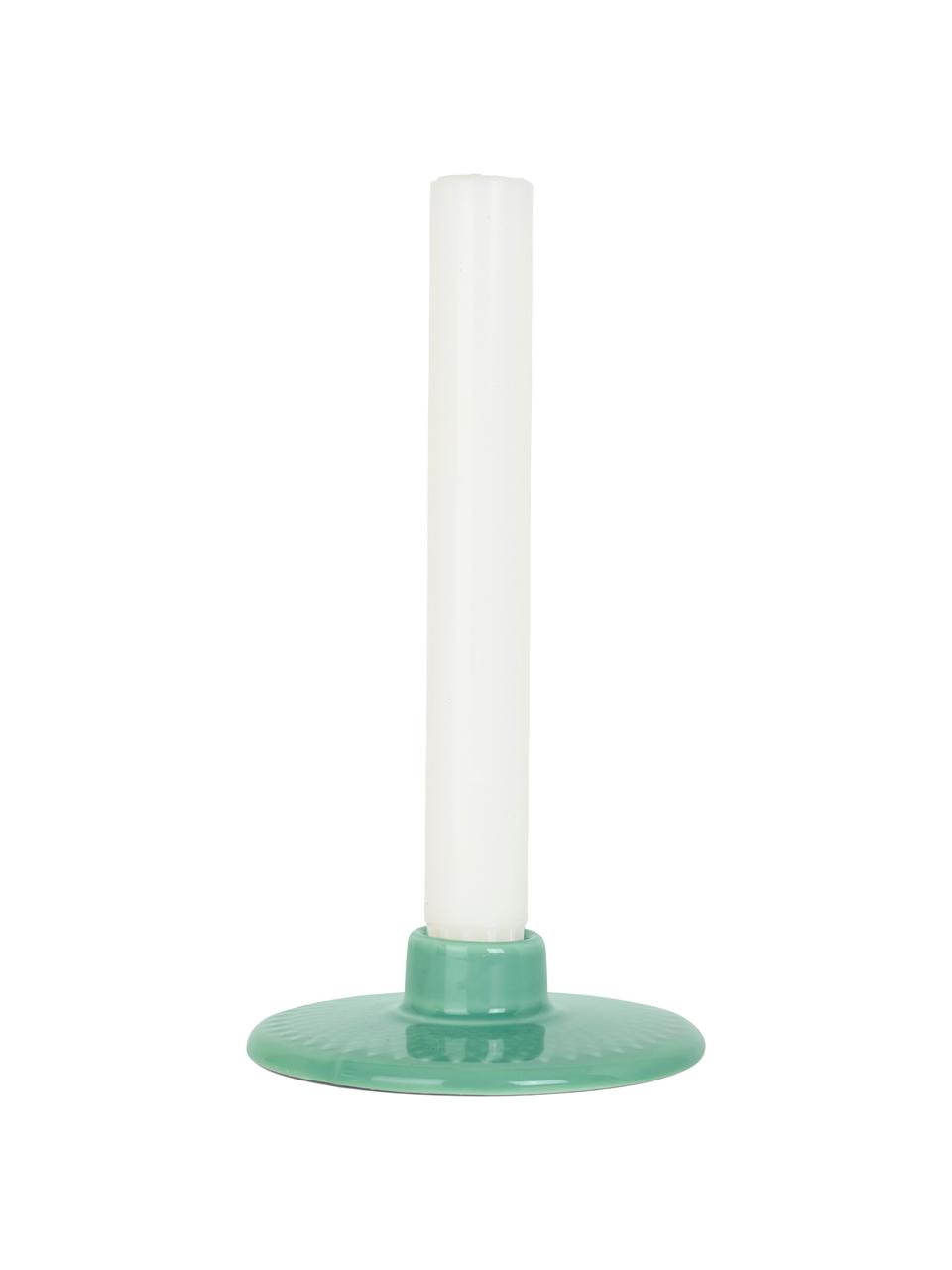 Bougeoir en porcelaine Rhombe, Porcelaine, Vert, Ø 11 x haut. 3 cm
