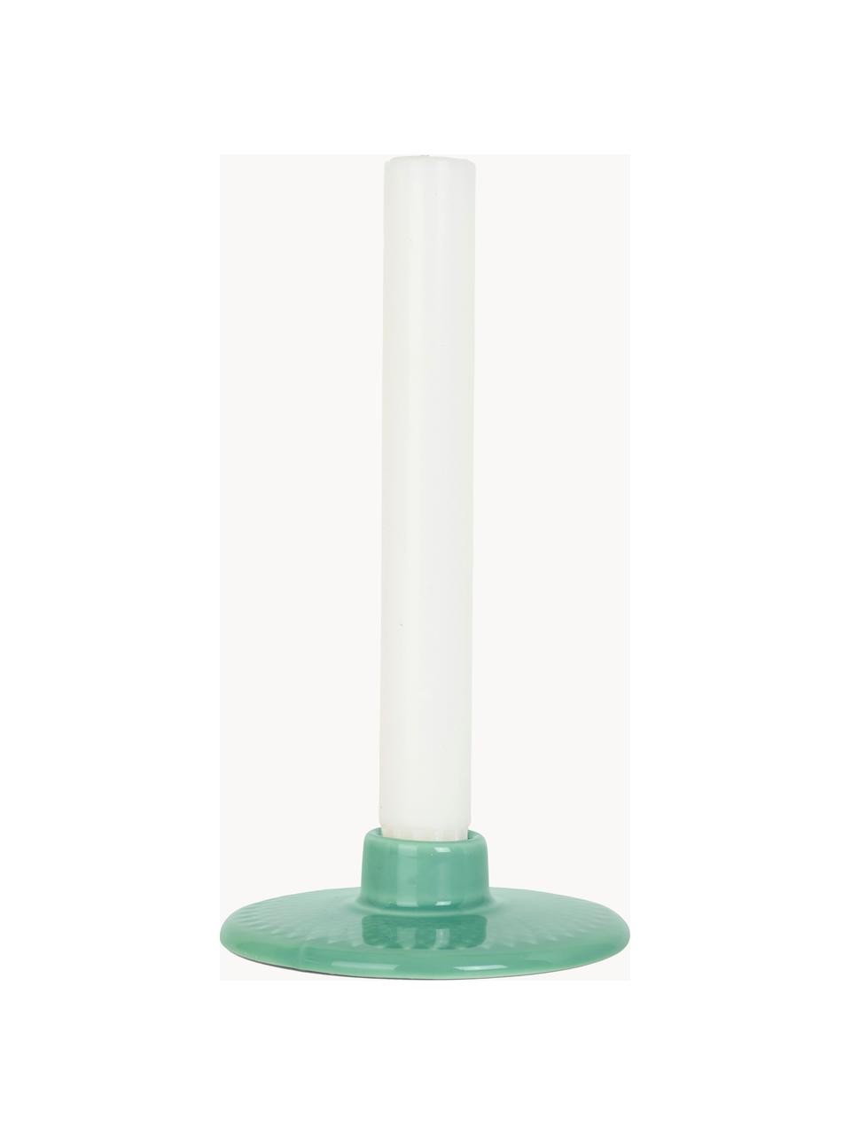 Candelabro de porcelana Rhombe, Porcelana, Verde, Ø 11 x Al 3 cm