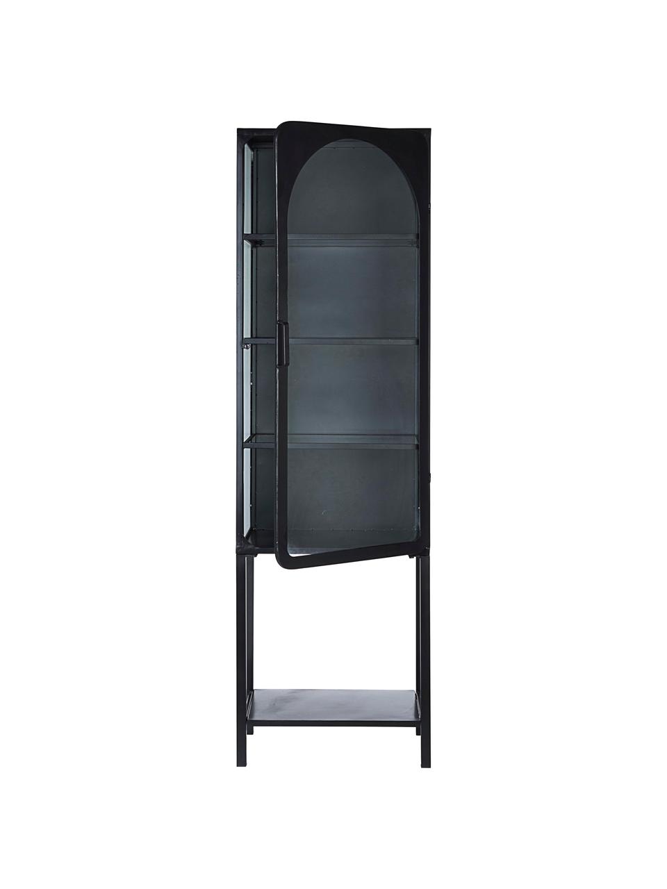 Vitrina de vidrio Nerissa, Estructura: metal epoxidado y con pin, Negro, transparente, An 50 x Al 160 cm