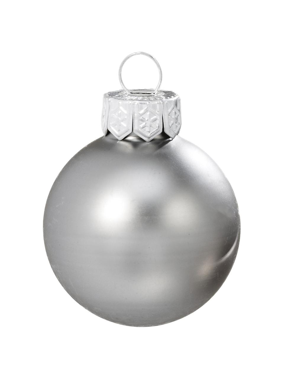 Set palline di Natale Delyn, 24 pz., Vetro verniciato, Grigio perla, Ø 4 cm