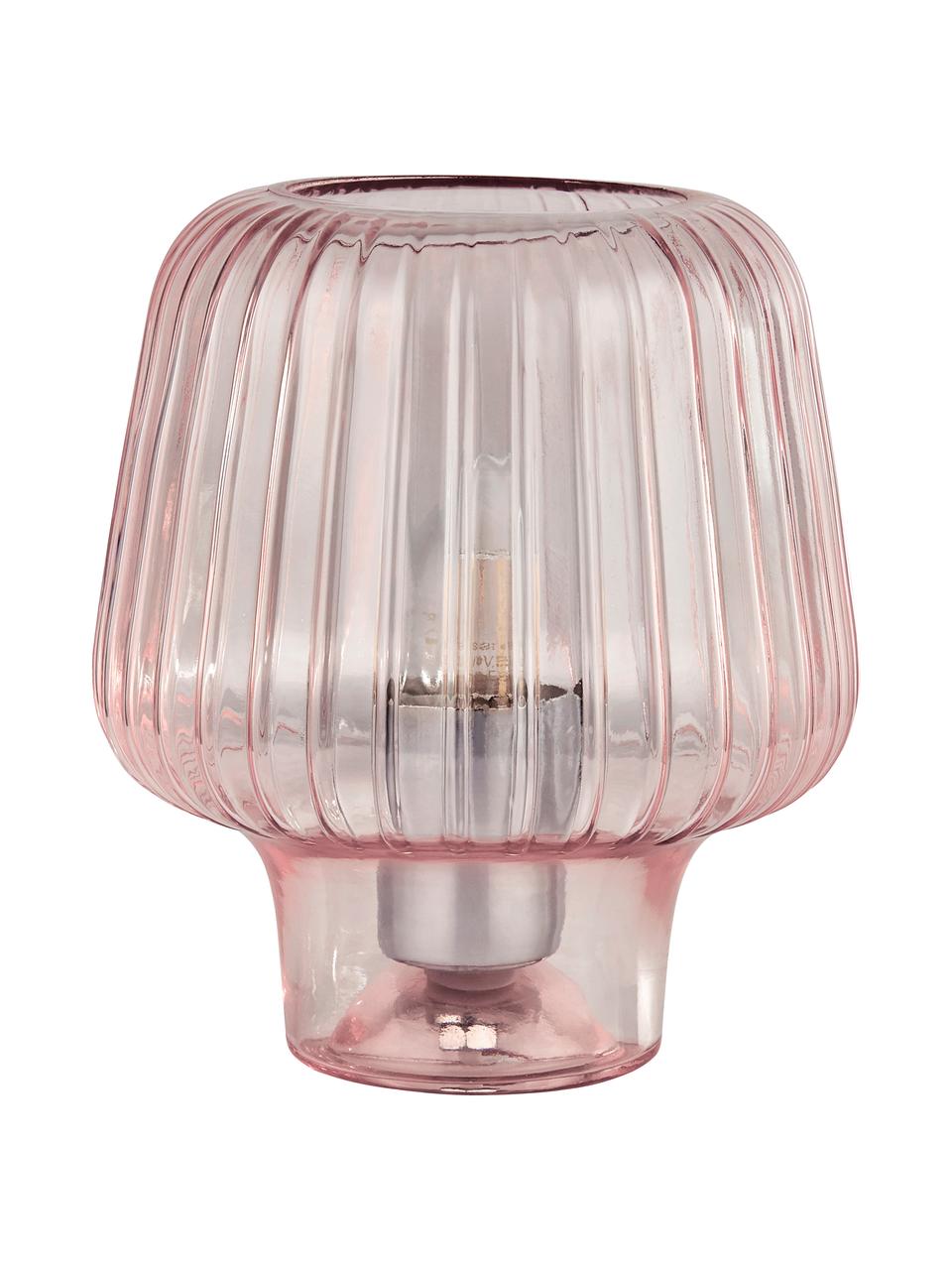 Kleine Tischlampe Stacy aus farbigem Glas, Lampenschirm: Glas, Rosa, Ø 18 x H 21 cm