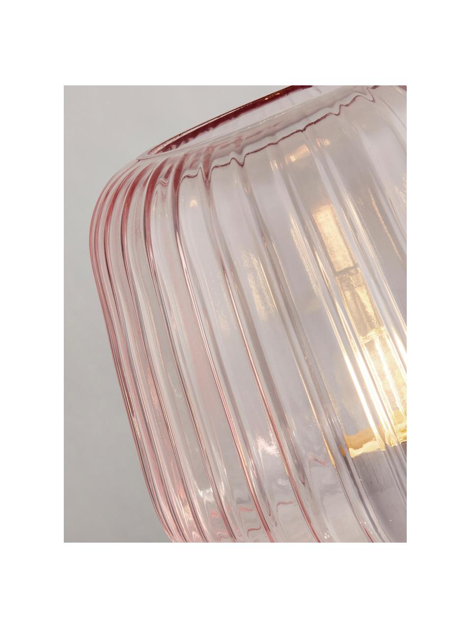 Skleněná stolní lampa z barevného skla Stacy, Růžová