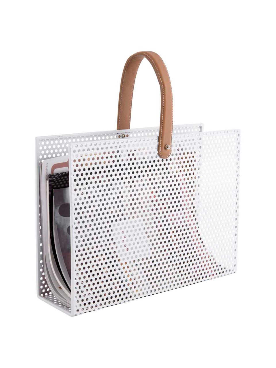 Porte-revues Perkys, Blanc, brun