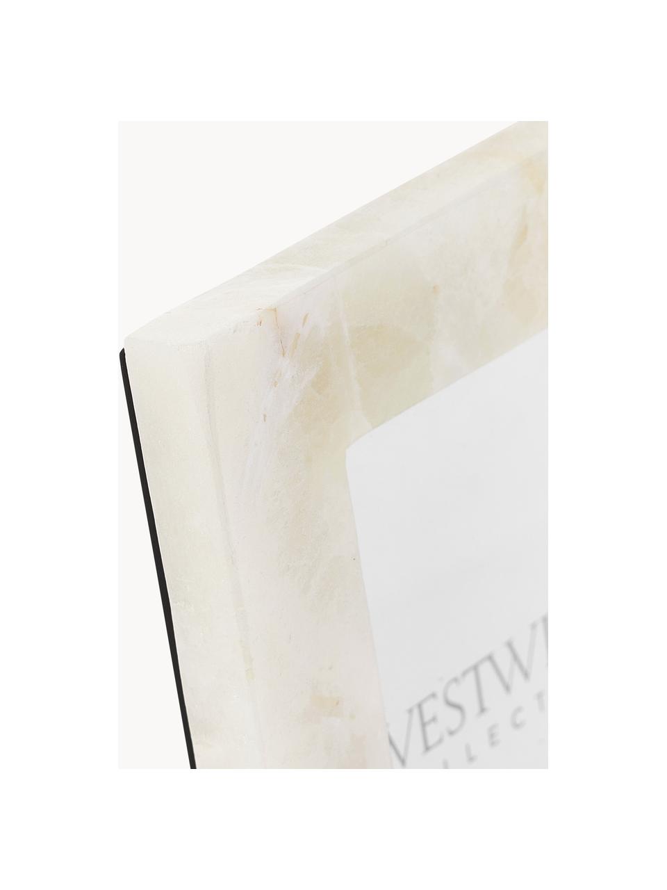 Marco de ónix Lugano, tamaños diferentes, Parte trasera: tablero de fibras de dens, Mármol blanco Off White, 10 x 15 cm