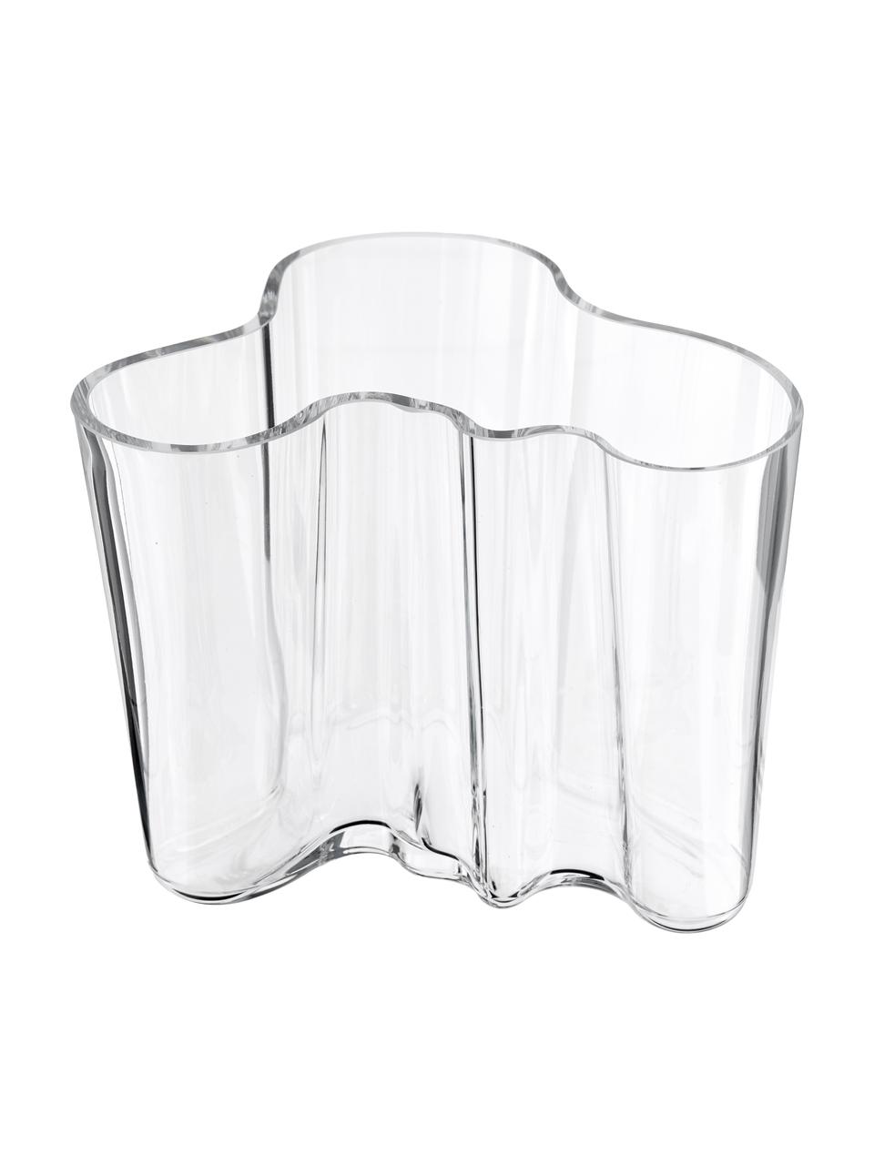 Design-Vase Alvar Aalto, Glas, Transparent, H 16 cm