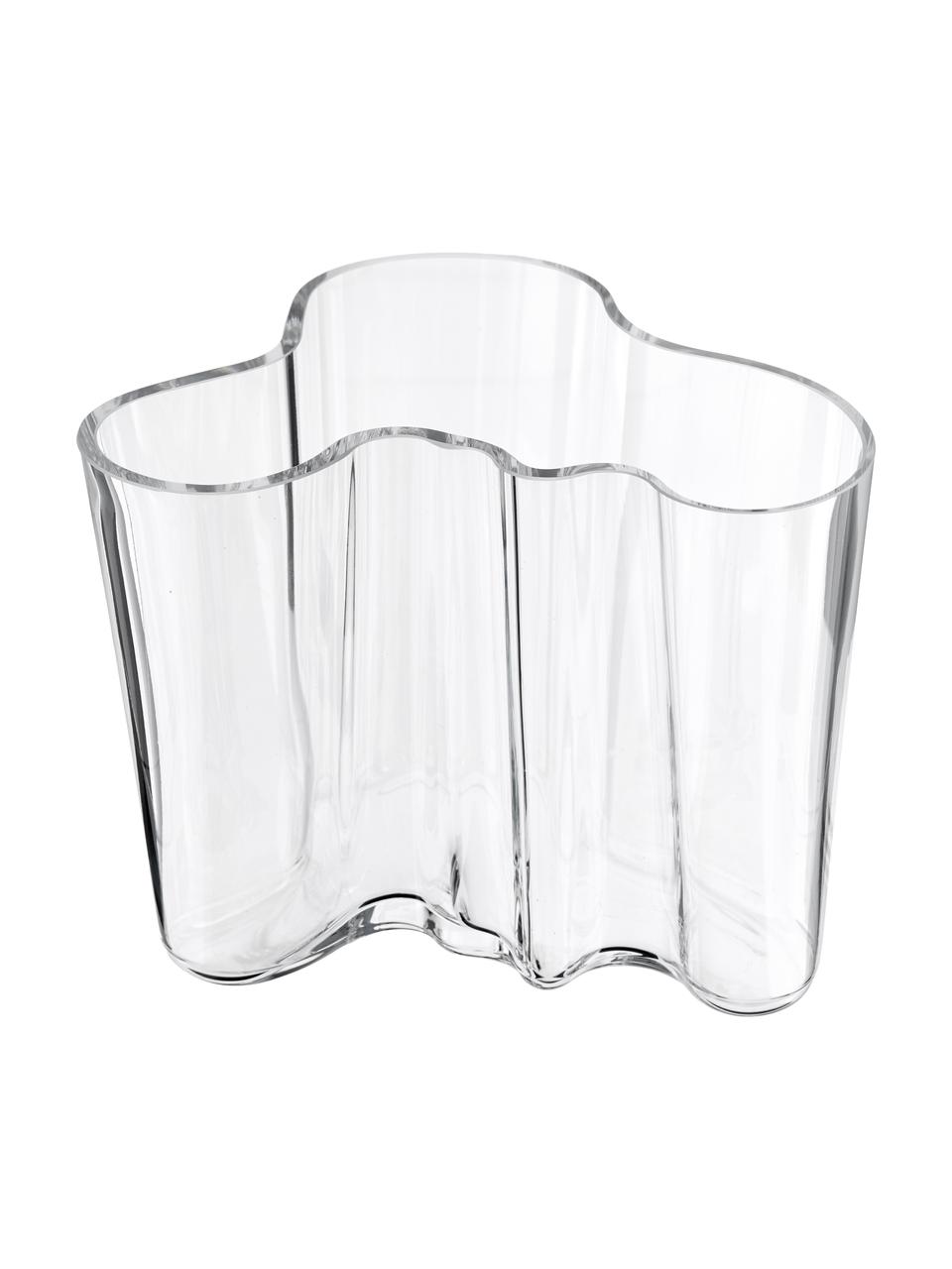 Design vaas Alvar Aalto, Glas, Transparant, H 16 cm