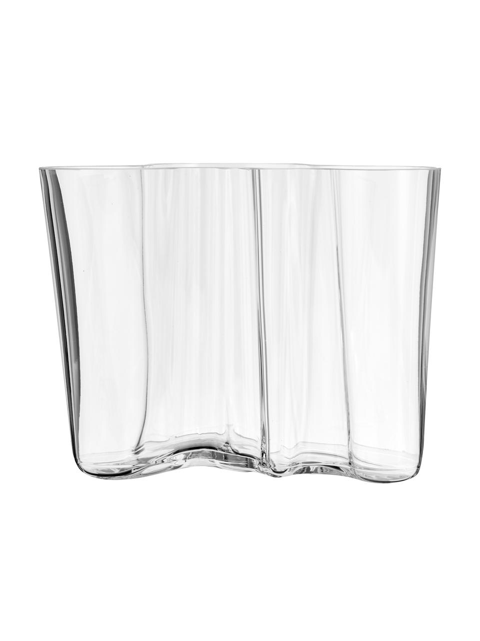 Design-Vase Alvar Aalto, Glas, Transparent, H 16 cm