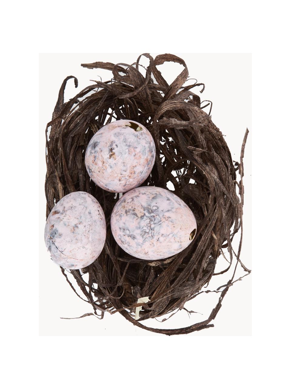 Decoratieve objecten Blush, set van 12, Echte eieren, Rozetinten, grijs, bruin, Set met verschillende formaten