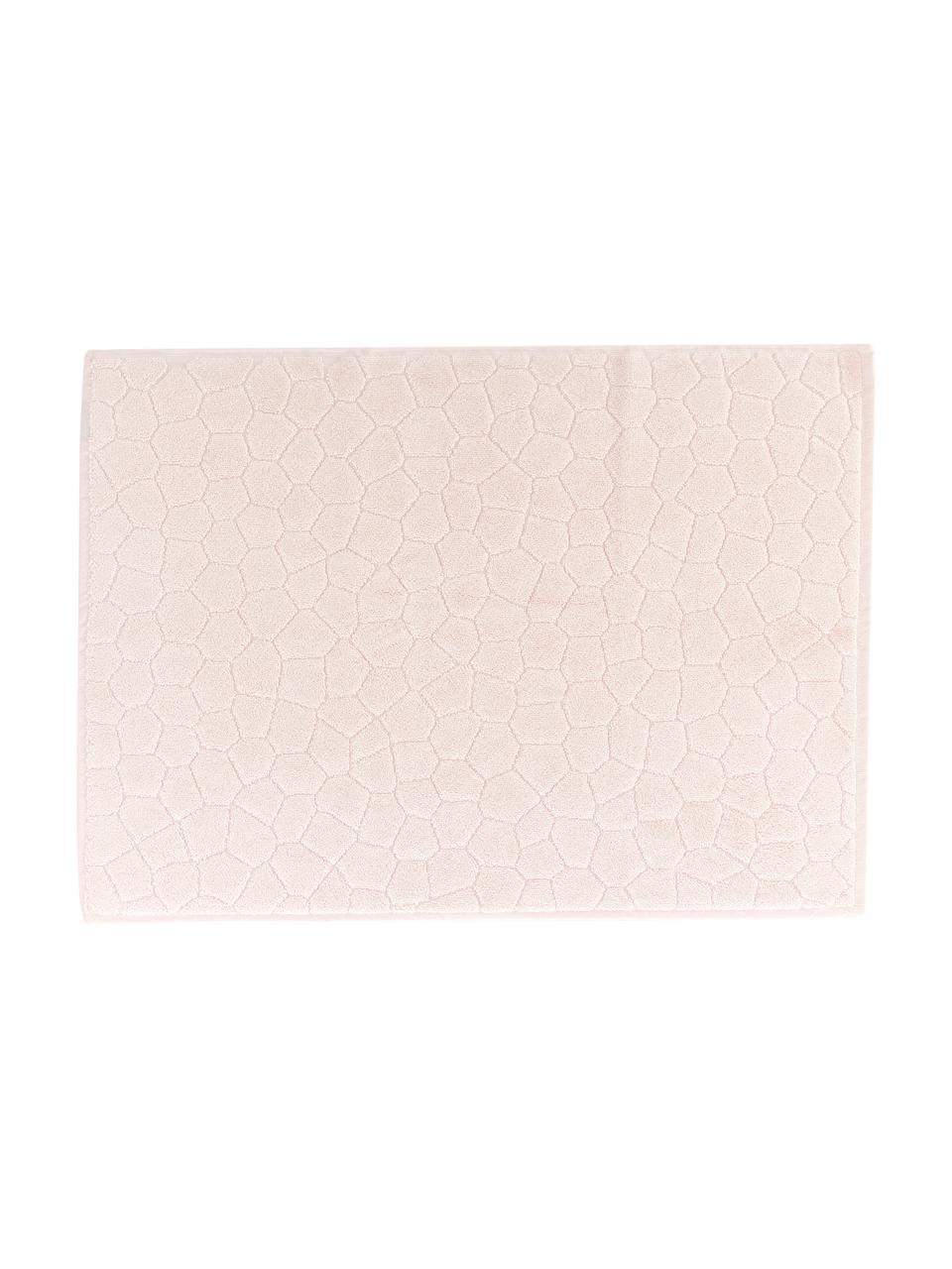 Tappeto bagno Stone, 100% cotone, Rosa chiaro, Larg. 50 x Lung. 70 cm