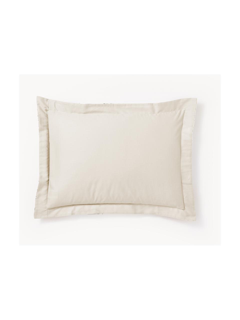 Funda de almohada estampada de satén Margot, Off White, beige claro, An 45 x L 110 cm