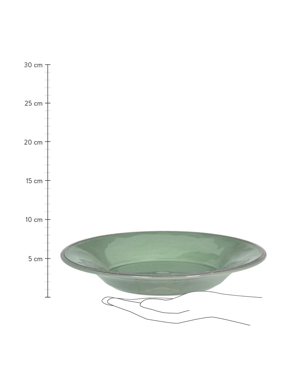 Pastabord Constance in saliegroen, 2 stuks, Keramiek, Saliegroen, Ø 27 cm