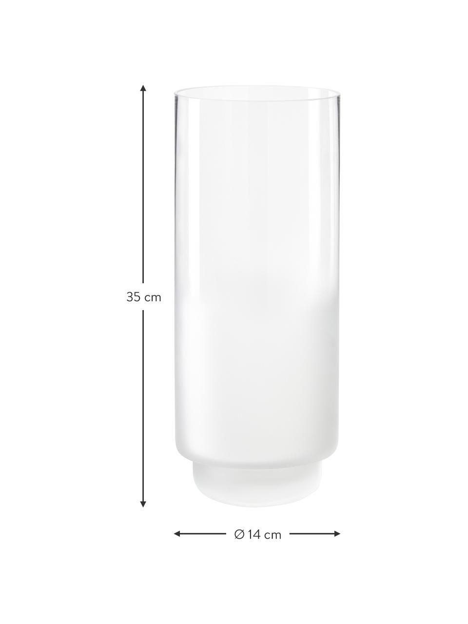 Mundgeblasene Vase Milky mit Farbverlauf, Glas, Transparent, Weiß, Ø 14 x H 35 cm