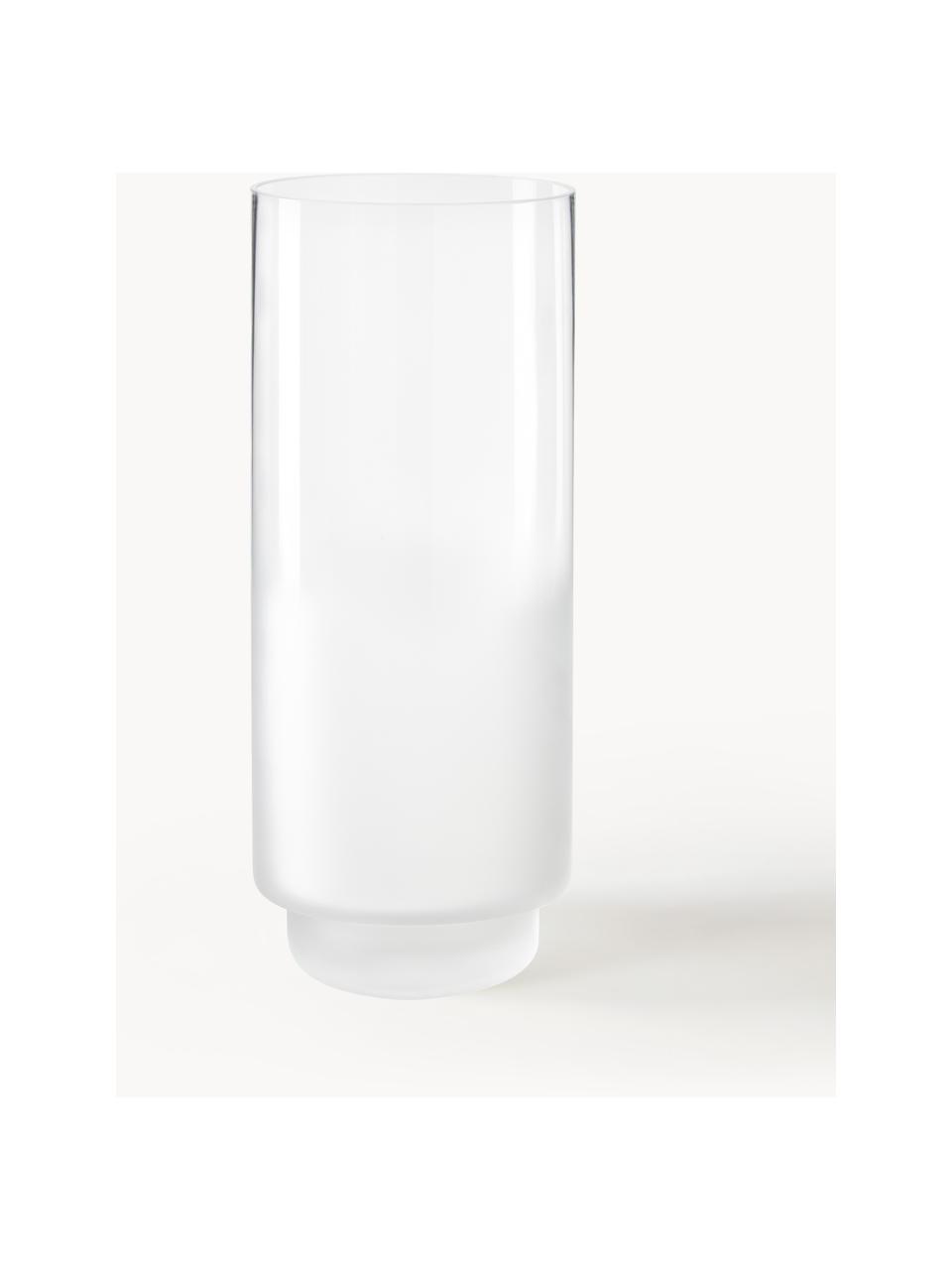 Mondgeblazen vaas Milky met kleurverloop, Glas, Transparant, wit, Ø 14 x H 35 cm