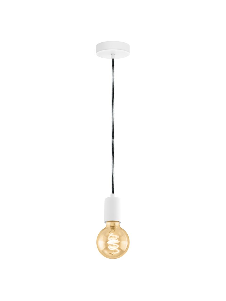 Kleine hanglamp Trey, Baldakijn: gepoedercoat metaal, Fitting: gepoedercoat metaal, Wit, Ø 10 x H 8 cm