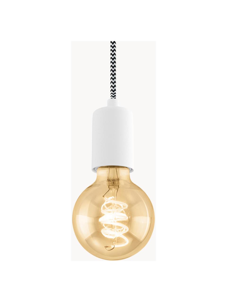 Petite suspension ampoule nue Trey, Blanc, Ø 10 x haut. 8 cm