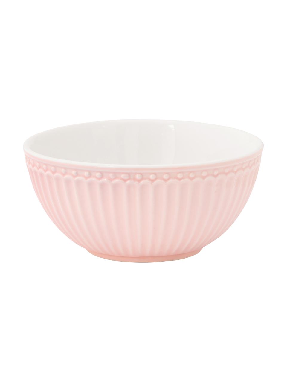 Bol en porcelaine Alice, 2 pièces, Grès cérame, Rose, Ø 14 cm