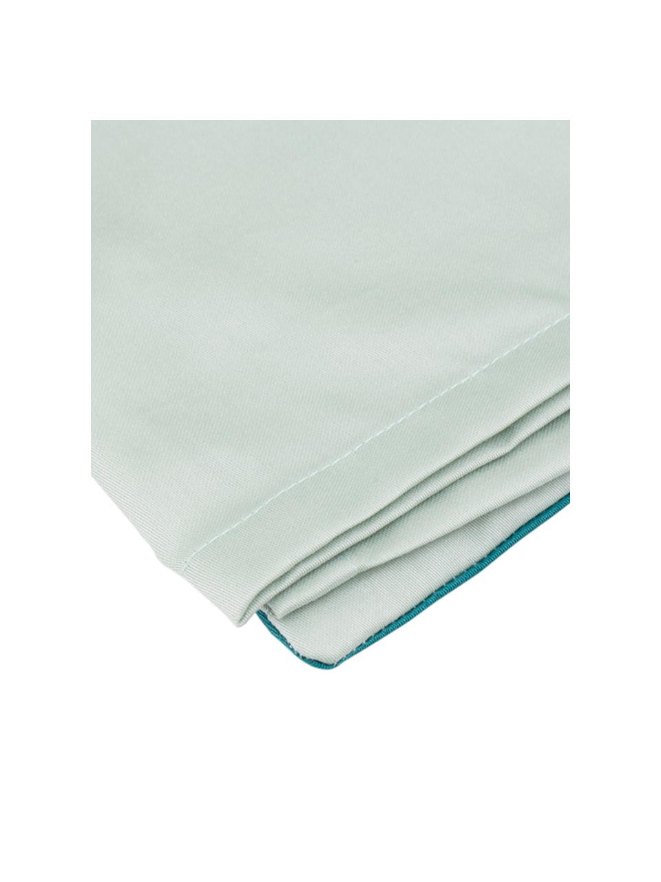 Set lenzuola in raso di cotone Kubric 4 pz, Menta, bianco, 260 x 295 cm + 2 federe + 1 lenzuolo con angoli