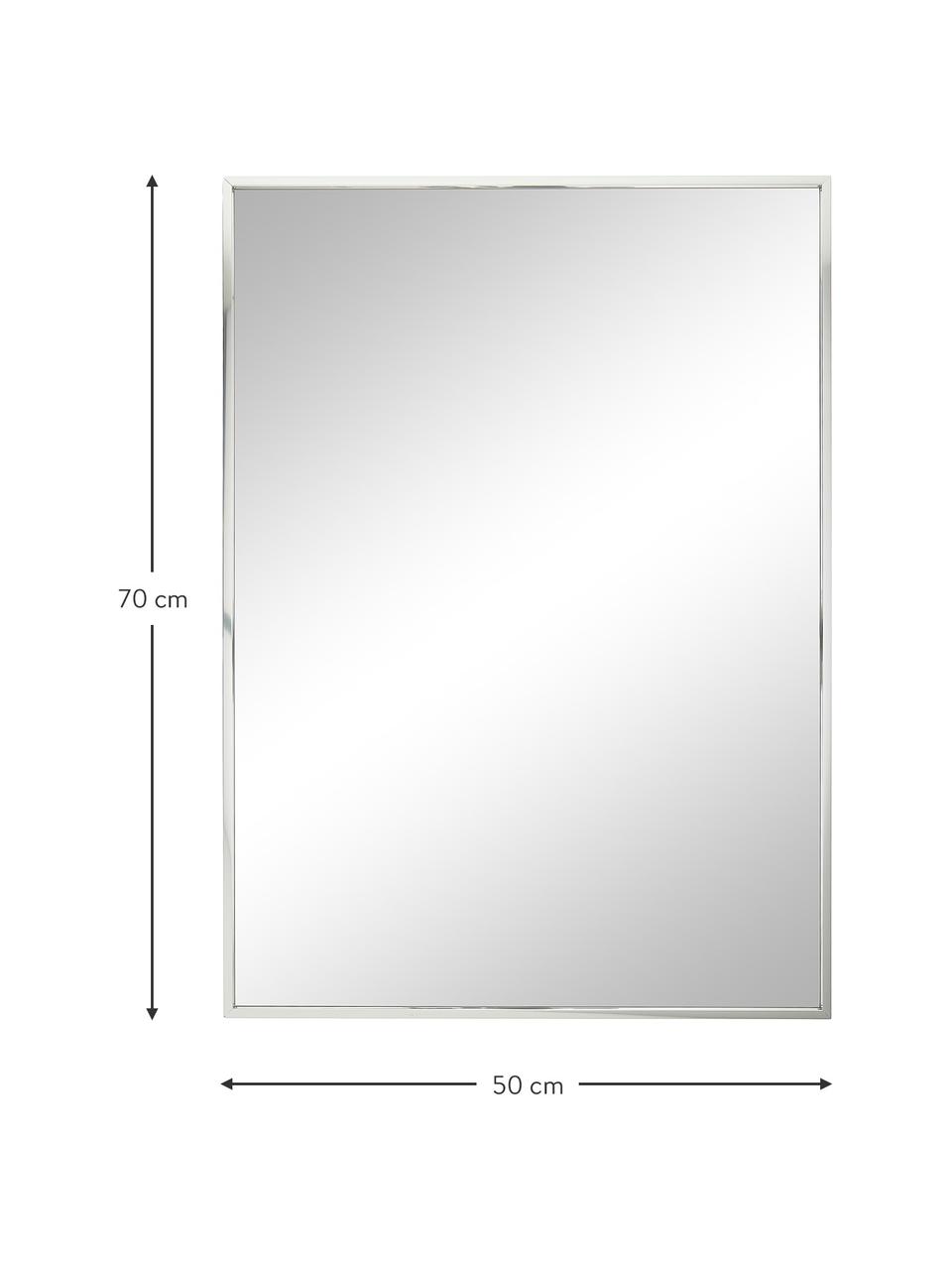 Espejo de pared cuadrado de aluminio Alpha, Espejo: cristal, Aluminio , An 50 x Al 70 cm