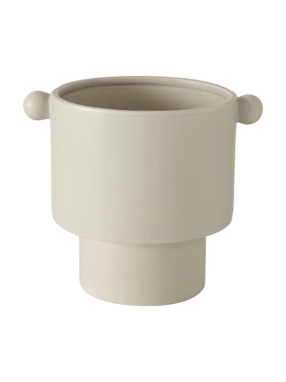 Handgemaakte plantenpottenset Marlima van keramiek, 2-delig, Keramiek, Beige, Set met verschillende formaten