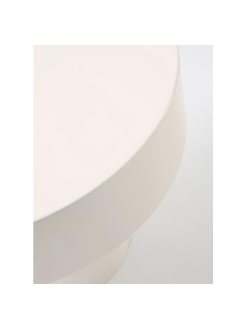 Table d'appoint ronde en bois de manguier Baratti, Bois de manguier massif, Bois de manguier, blanc laqué, Ø 35 x haut. 35 cm