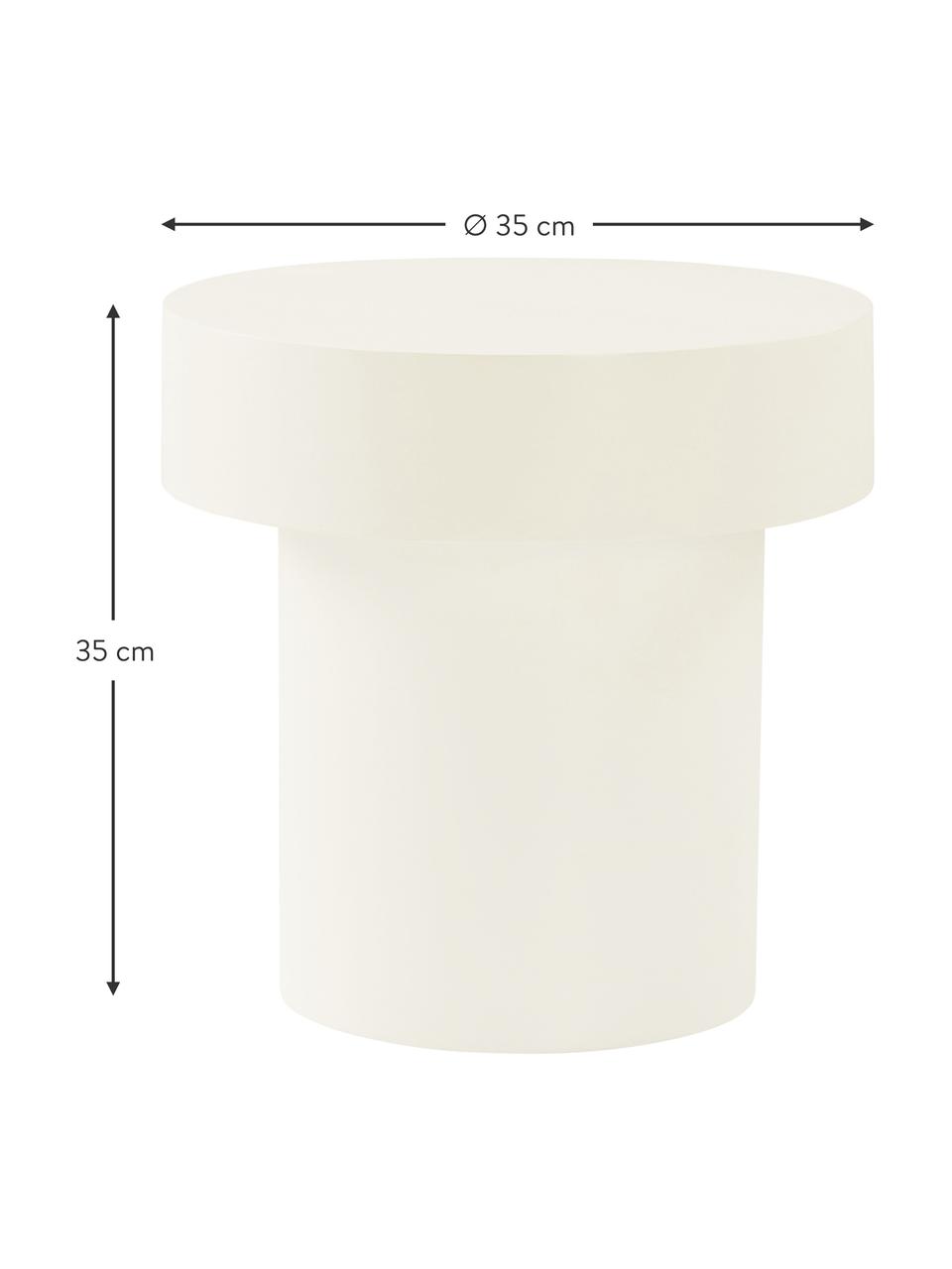 Mesa auxiliar redonda de madera de mango Baratti, Madera de mango maciza, Madera de mango pintado en blanco, Ø 35 x Al 35 cm