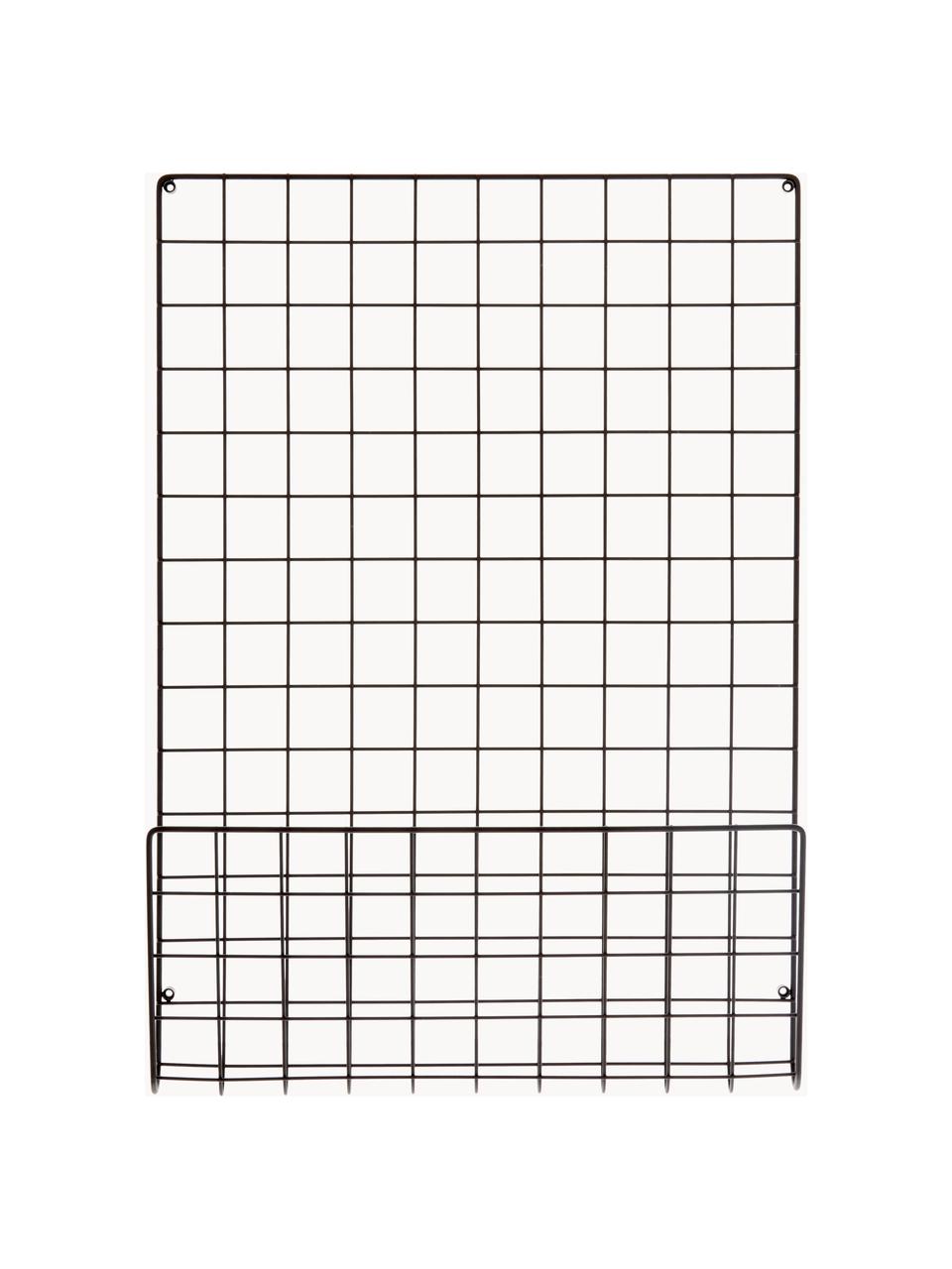 Grosse Gitter-Pinnwand Mesh, Stahl, lackiert, Schwarz, B 51 x H 72 cm