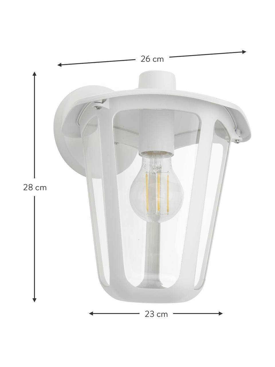 Aplique para exterior Monreale, Estructura: aluminio, Pantalla: plástico, Blanco, An 23 x Al 28 cm