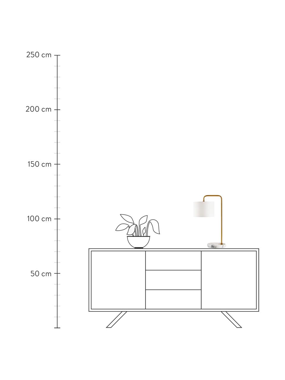 Lampe de table avec pied de marbre Montréal, Blanc, couleur dorée, larg. 32 x haut. 49 cm