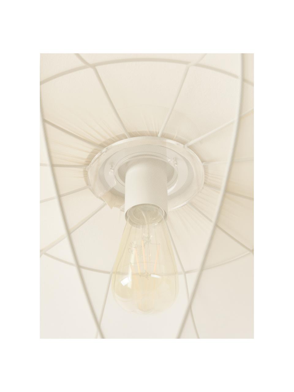 Lampa sufitowa z siateczki Beau, Stelaż: metal malowany proszkowo, Kremowobiały, Ø 60 x W 29 cm