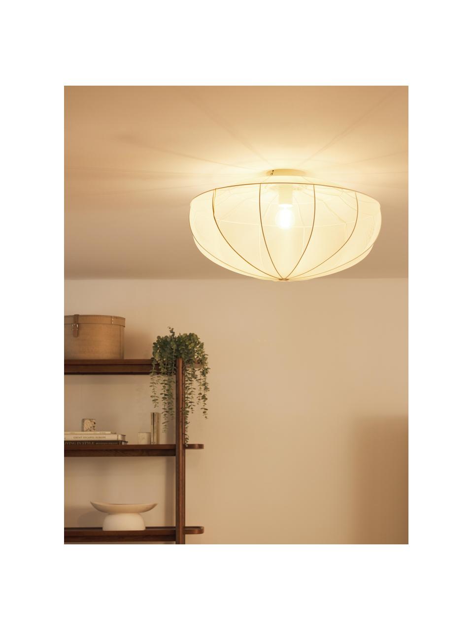 Plafondlamp Beau van netstof, Lampenkap: textiel, Lichtbeige, B 60 x H 29 cm