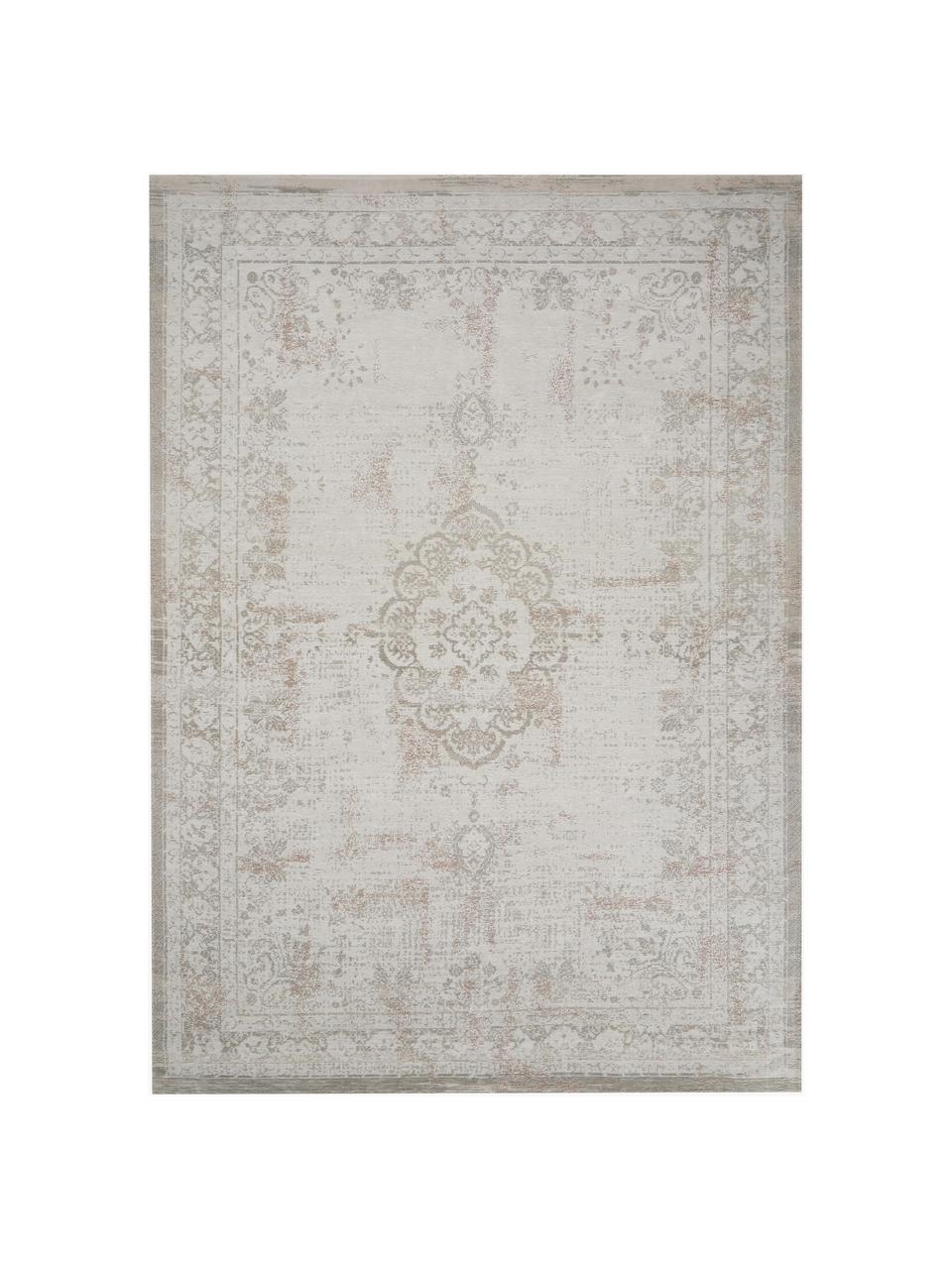 Tapis en chenille Medaillon, Fil de chenille (100 % coton), Grège, larg. 240 x long. 340 cm (taille XL)