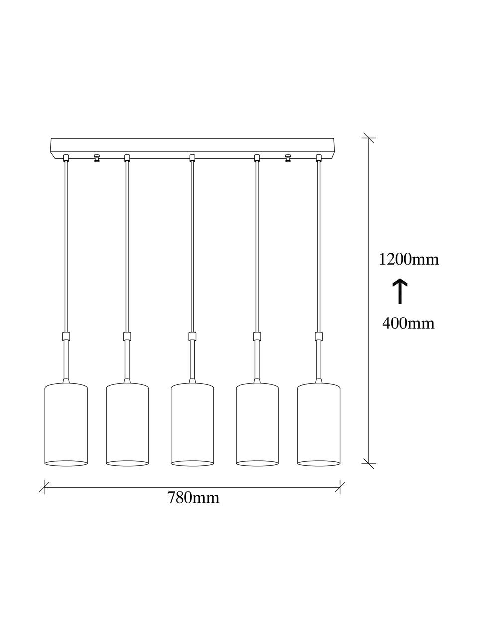 Pendelleuchte Kem in Messing, Baldachin: Metall, beschichtet, Messingfarben, Schwarz, 78 x 120 cm