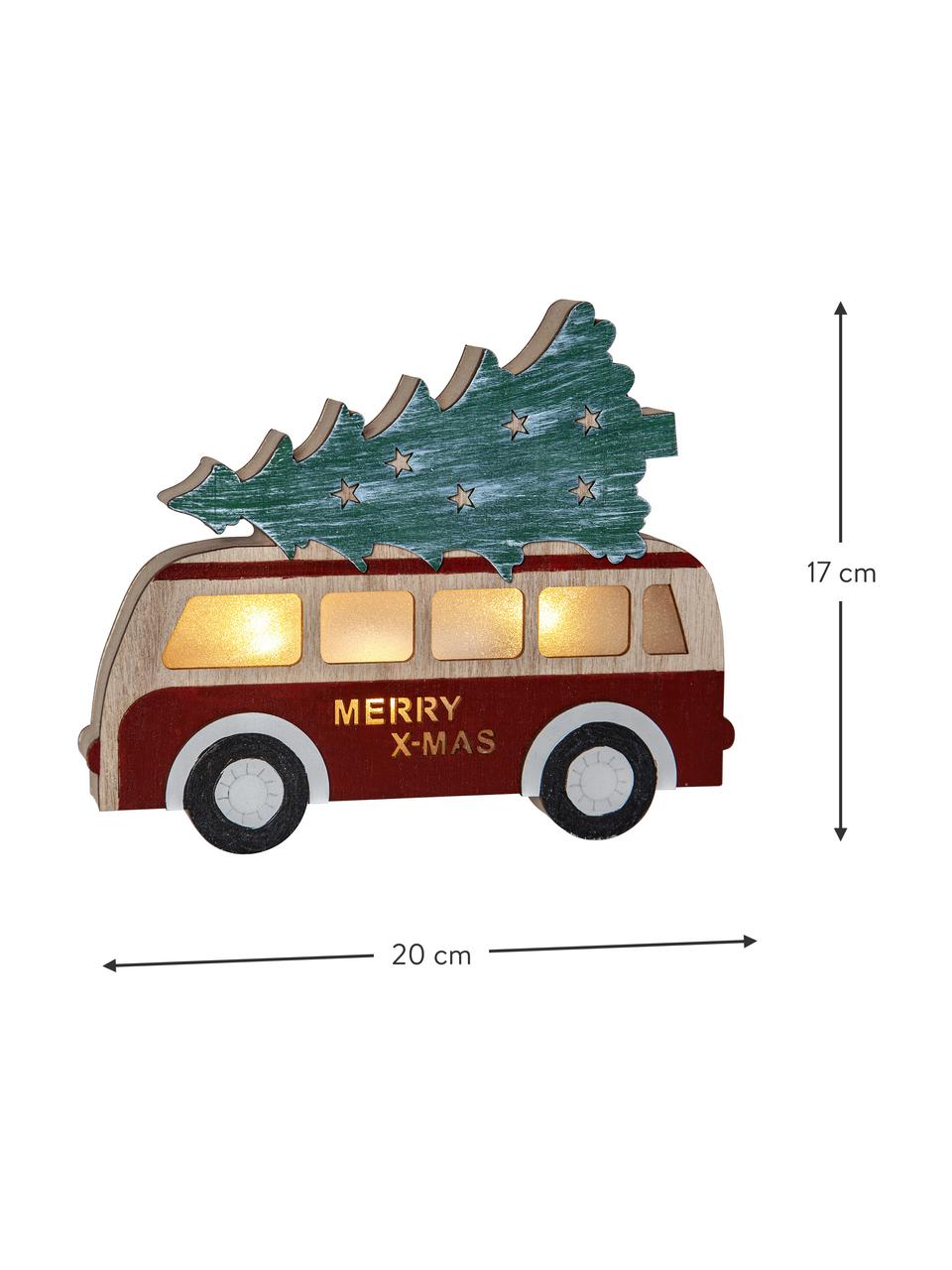 Décoration de Noël illuminée avec fonction minuterie Billy, Bois, Bois, multicolore laqué, larg. 20 x haut. 17 cm