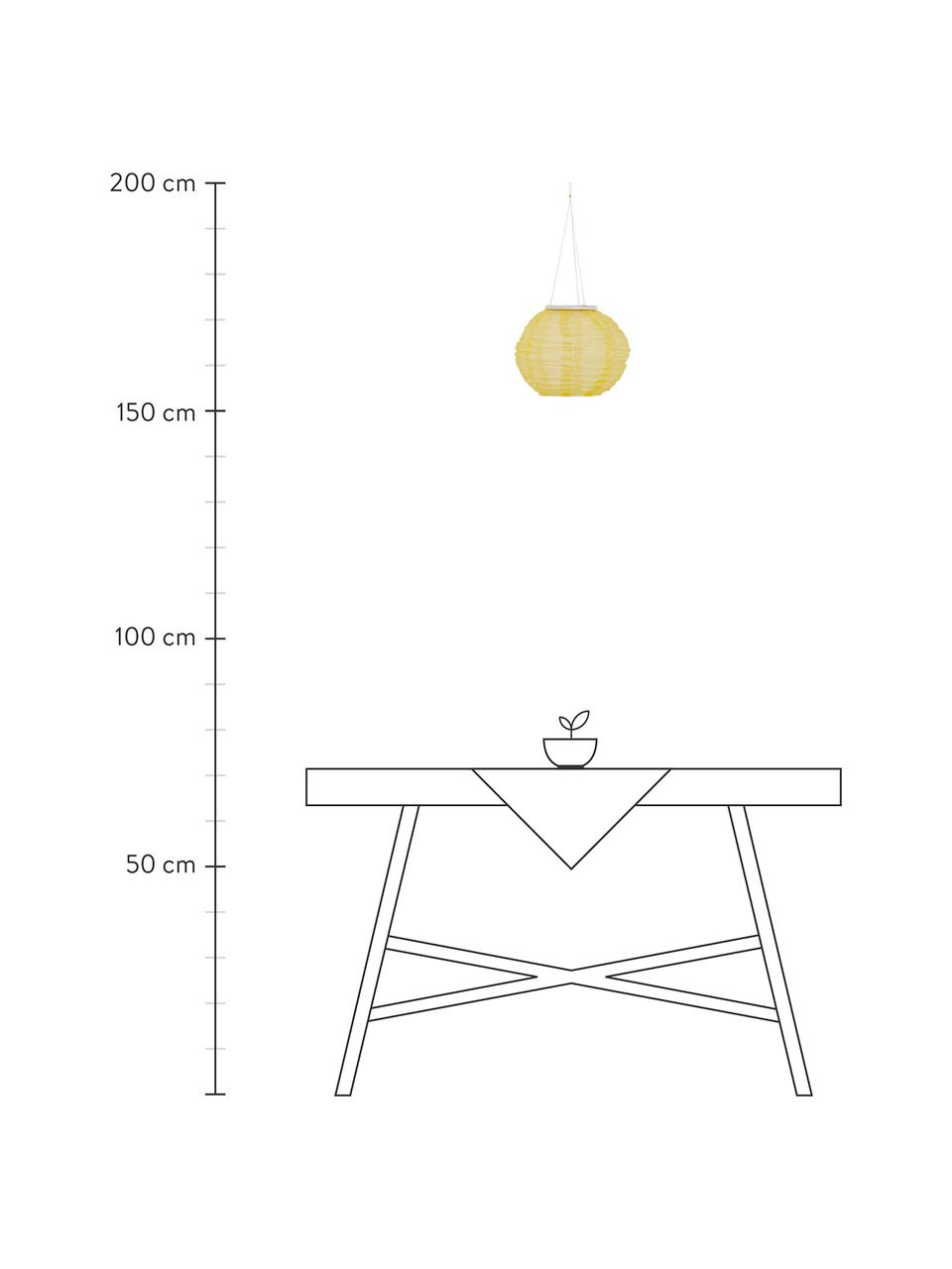 Lampada solare a sospensione Festival, Paralume: poliestere, Beige, Ø 25 x Alt. 21 cm