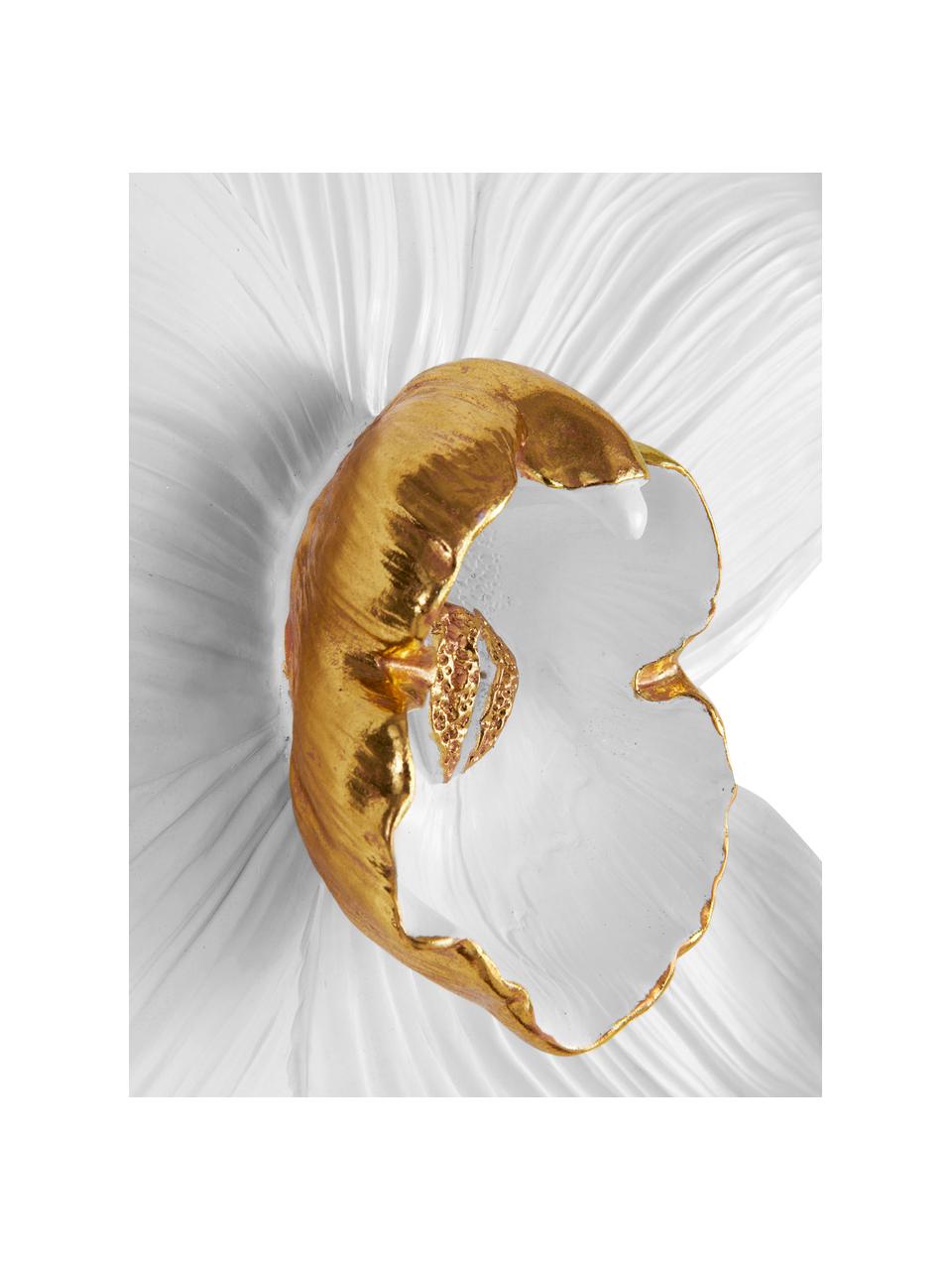 Oggetto da parete bianco/dorato Orchid, Poliresina, Bianco, dorato, Larg. 25 x Alt. 24 cm
