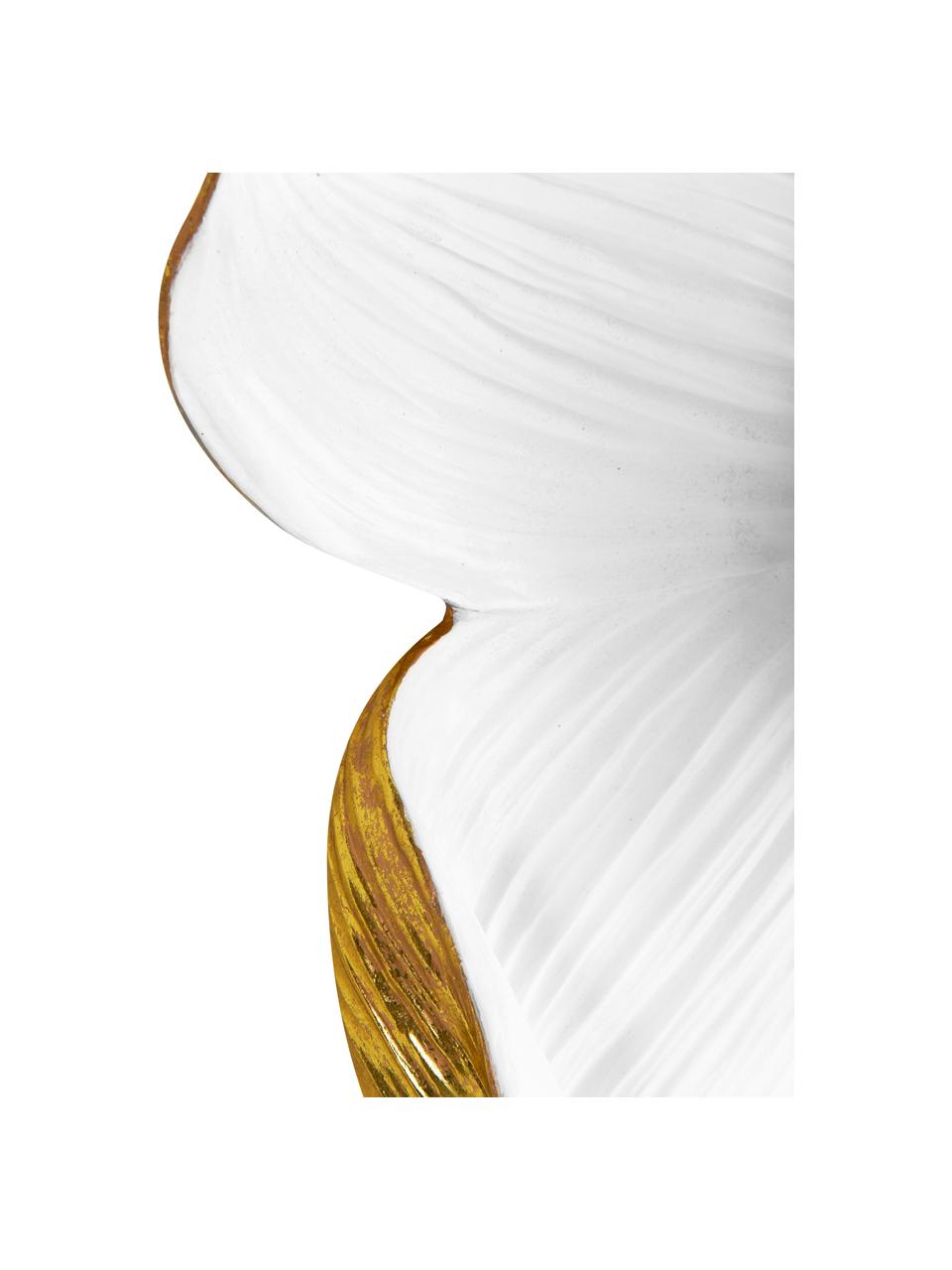 Dekoracja ścienna Orchid, Poliresing, Biały, odcienie złotego, S 25 x W 24 cm
