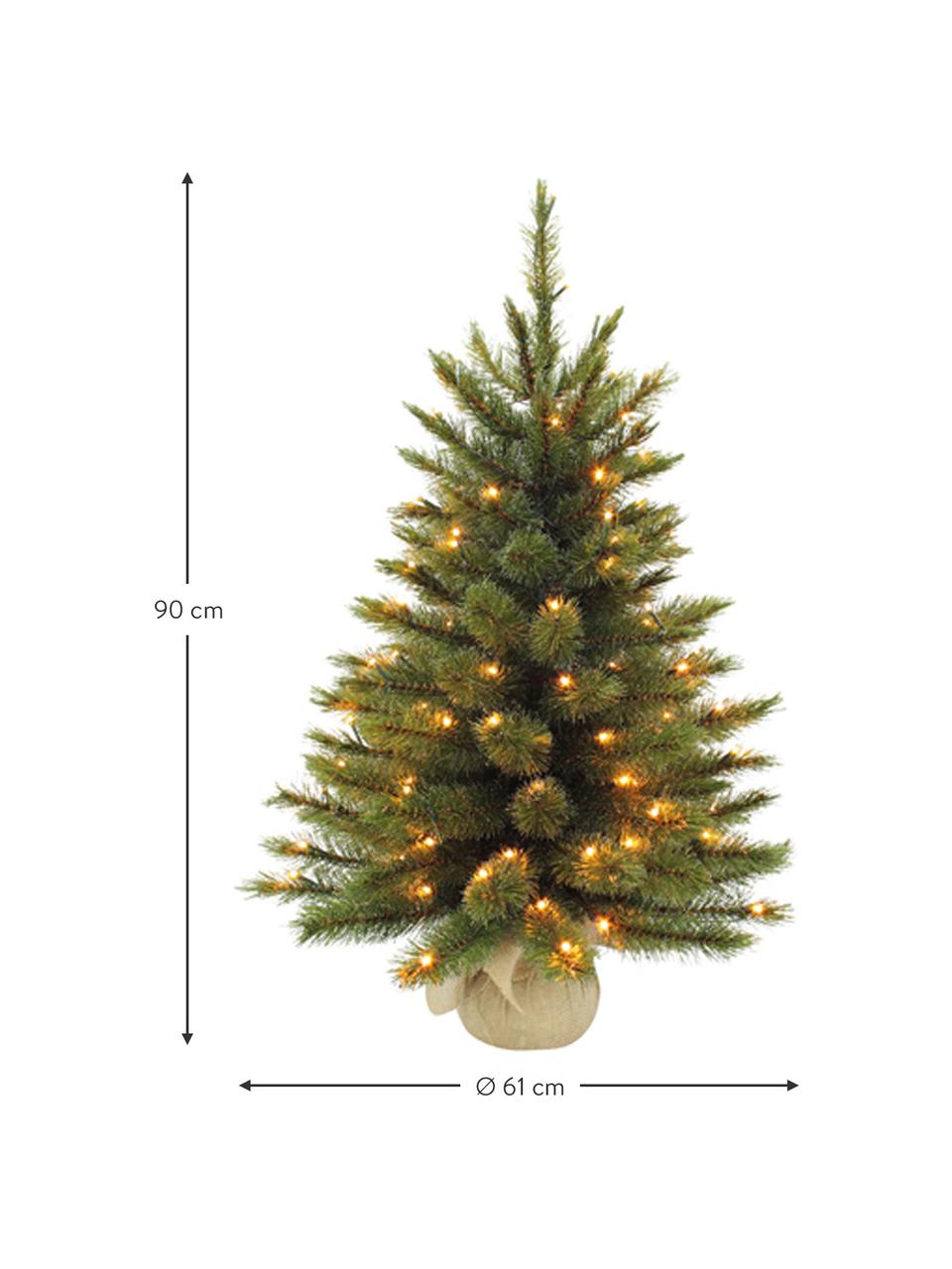 Albero di Natale piccolo con luci a LED Forest, Verde, Ø 61 x Alt. 90 cm