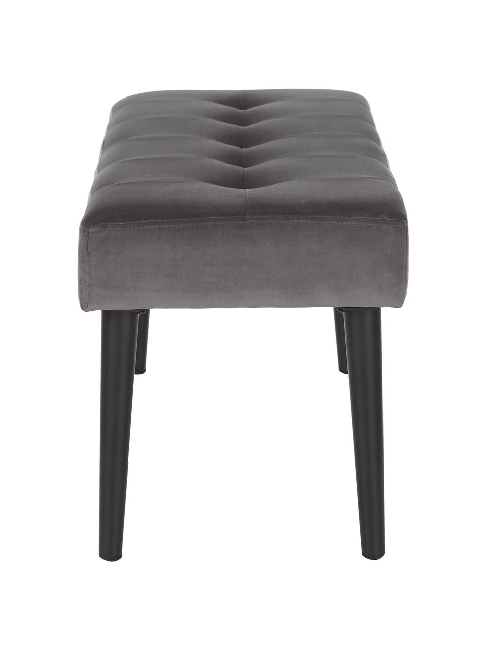 Panca in velluto Glory, Rivestimento: velluto di poliestere Il , Struttura: metallo verniciato a polv, Velluto grigio scuro, Larg. 95 x Alt. 45 cm