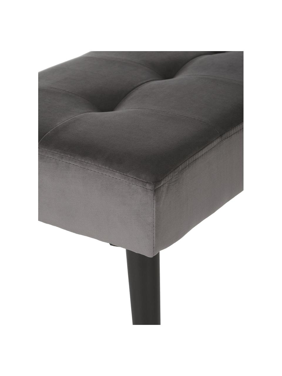 Čalouněná lavice ze sametu Glory, Tmavě šedá, Š 95 cm, V 45 cm