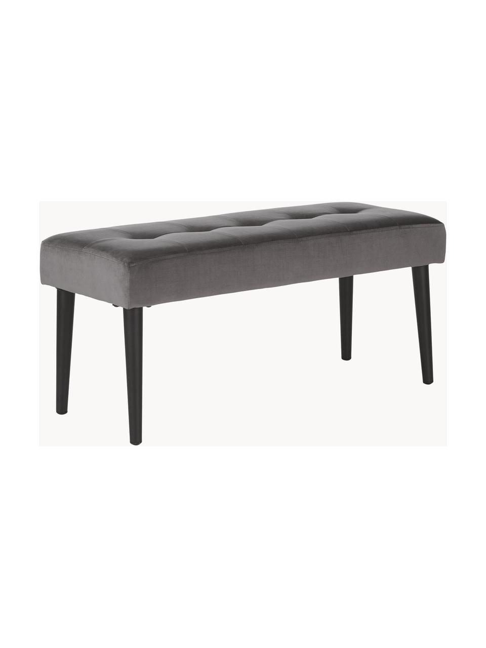 Banquette en velours Glory, Velours gris foncé, larg. 95 x haut. 45 cm