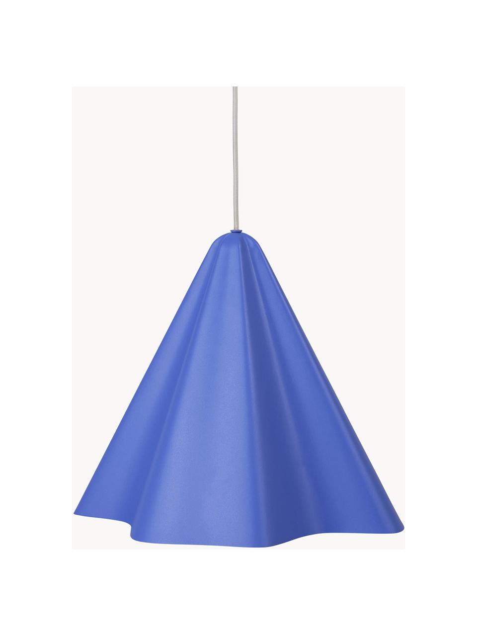 Lámpara de techo grande Skirt, Pantalla: acero con pintura en polv, Cable: cubierto en tela, Azul, negro, Ø 30 x Al 29 cm