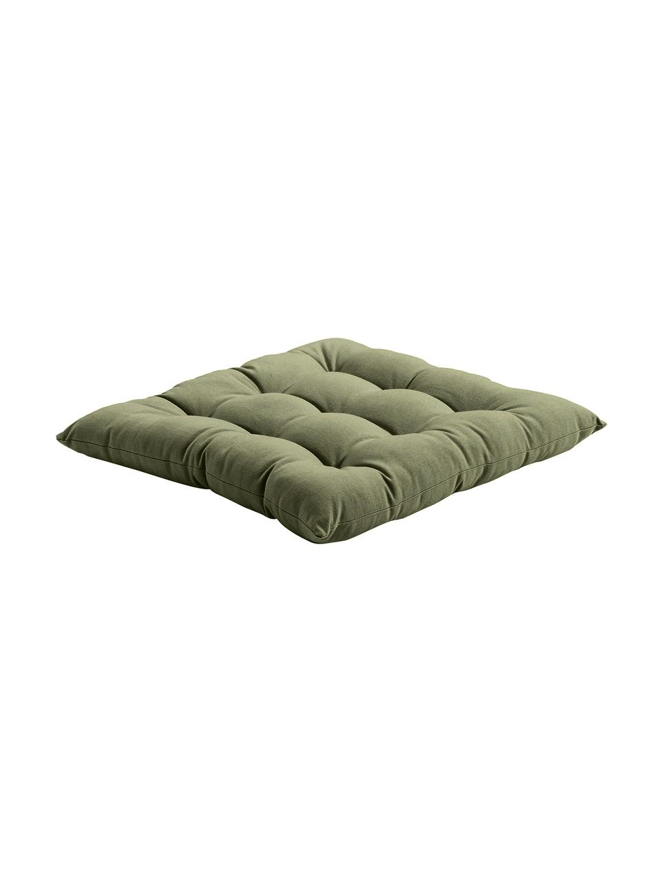 Poduszka na krzesło z bawełny Ava, Oliwkowy zielony, S 40 x D 40 cm