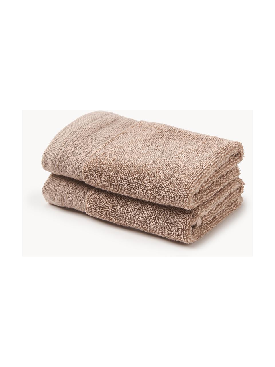 Handtuch Premium aus Bio-Baumwolle in verschiedenen Größen, 100 % Bio-Baumwolle, GOTS-zertifiziert (von GCL International, GCL-300517)
 Schwere Qualität, 600 g/m², Beige, XS Gästehandtuch, B 30 x L 30 cm, 2 Stück