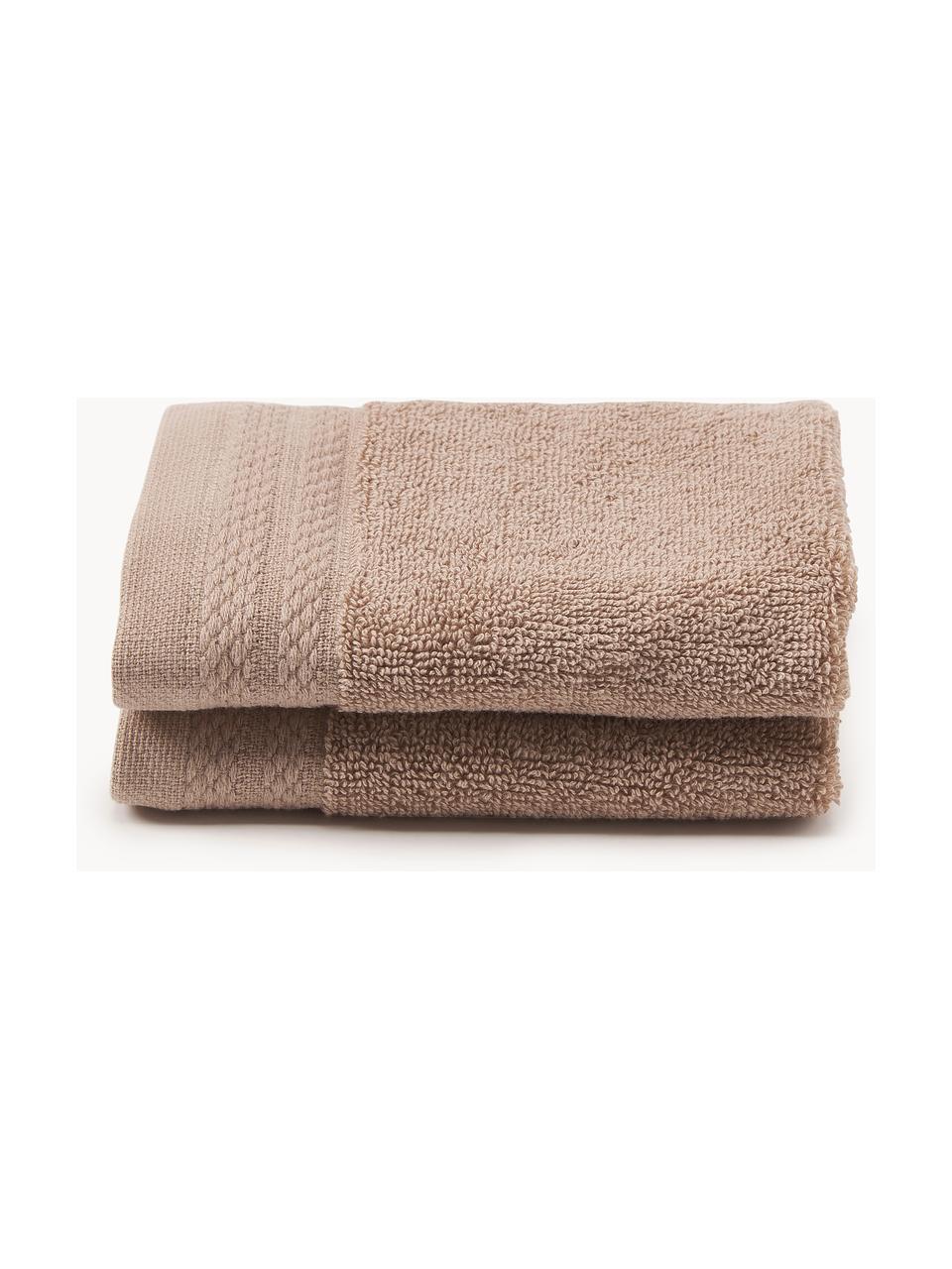 Handtuch Premium aus Bio-Baumwolle in verschiedenen Größen, 100 % Bio-Baumwolle, GOTS-zertifiziert (von GCL International, GCL-300517)
 Schwere Qualität, 600 g/m², Beige, XS Gästehandtuch, B 30 x L 30 cm, 2 Stück