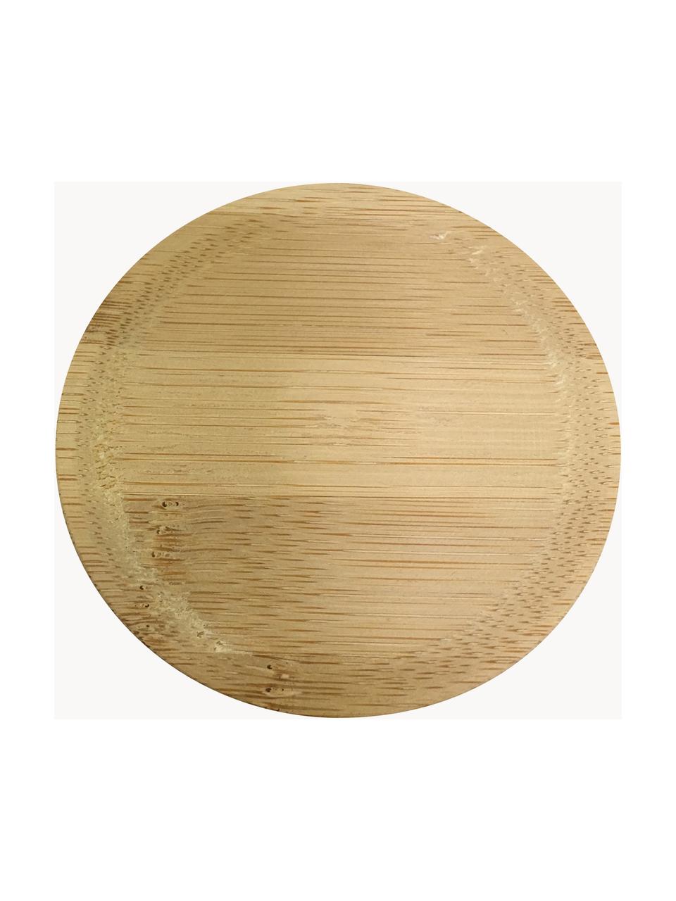 Beker Theo met deksel/onderzetter, Beker: fijn keramiek, Deksel: bamboe, Gebroken wit, Ø 8 x H 8 cm, 200 ml