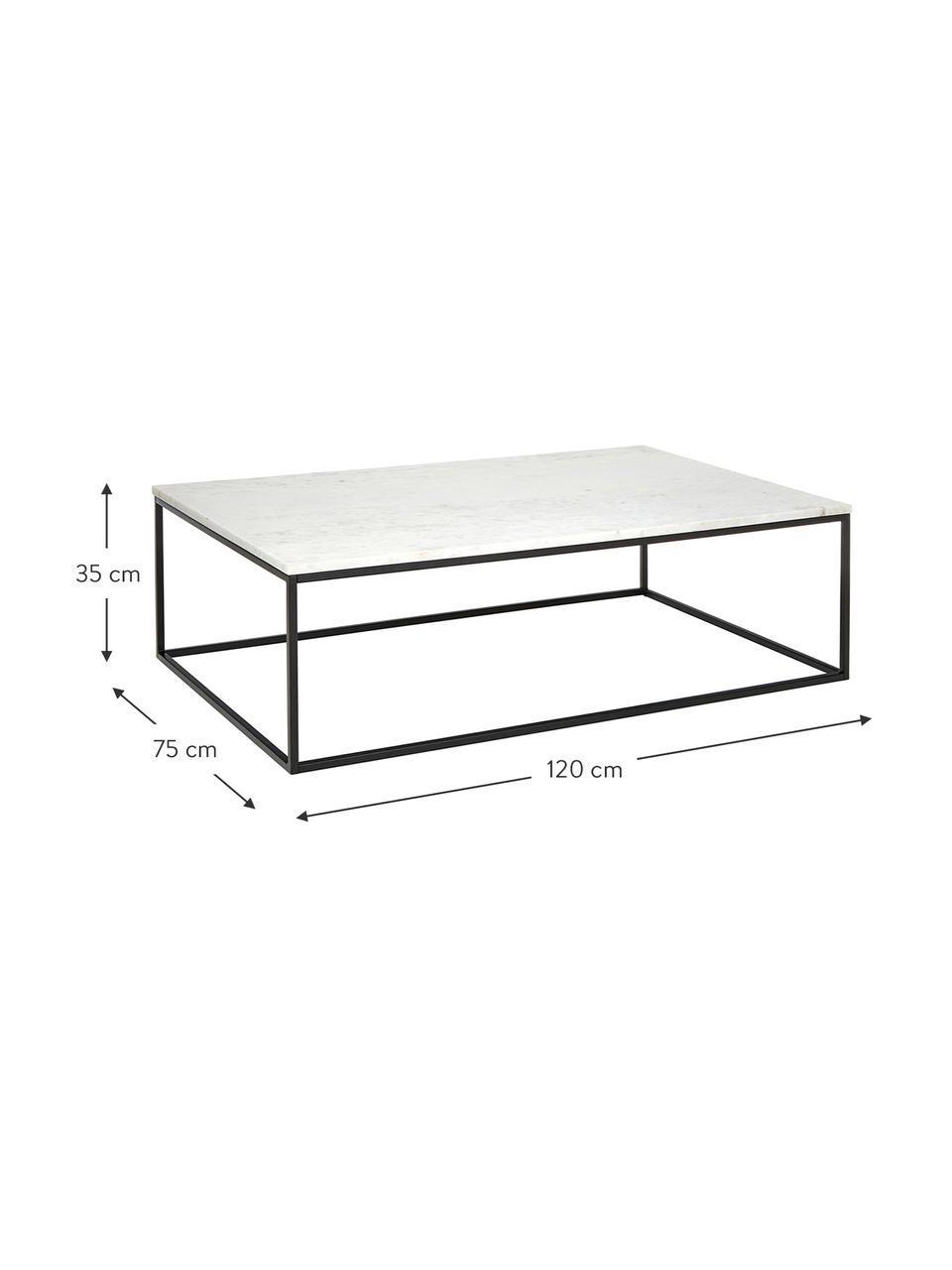 Veľký mramorový konferenčný stolík Alys, Mramorová biela, čierna, Š 120 x H 75 cm