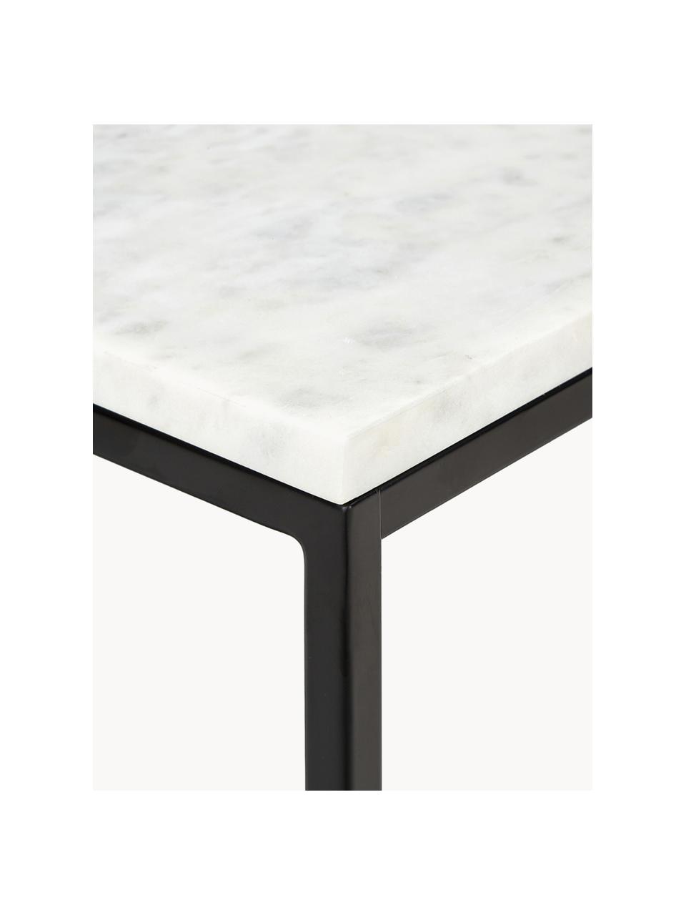 Grande table basse en marbre Alys, Blanc marbré, noir, larg. 120 x prof. 75 cm