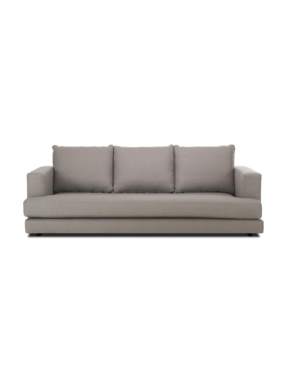 Bank Tribeca (3-zits), Bekleding: polyester Met 23.000 schu, Zitvlak: schuimvulling, vezelmater, Frame: massief grenenhout, Poten: massief gelakt beukenhout, Geweven stof donkergrijs, B 228 x D 104 cm